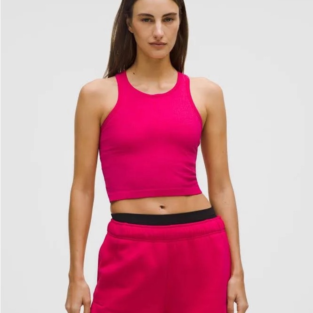 Lululemon Ebb to Street Pink Racerback Crop Top